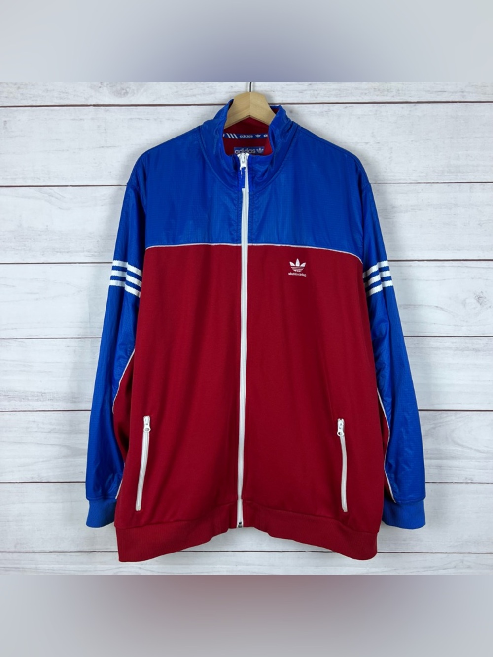 Adidas Skateboarding Full Zip Mens 2XL Red Blue Jacket